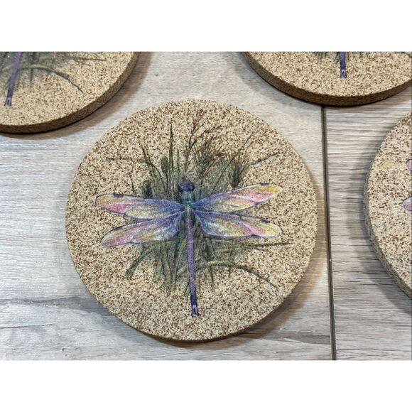 Thirstystone "Dragonfly" 4-Pack Natural Sandstone Coasters - Picture 3 of 10